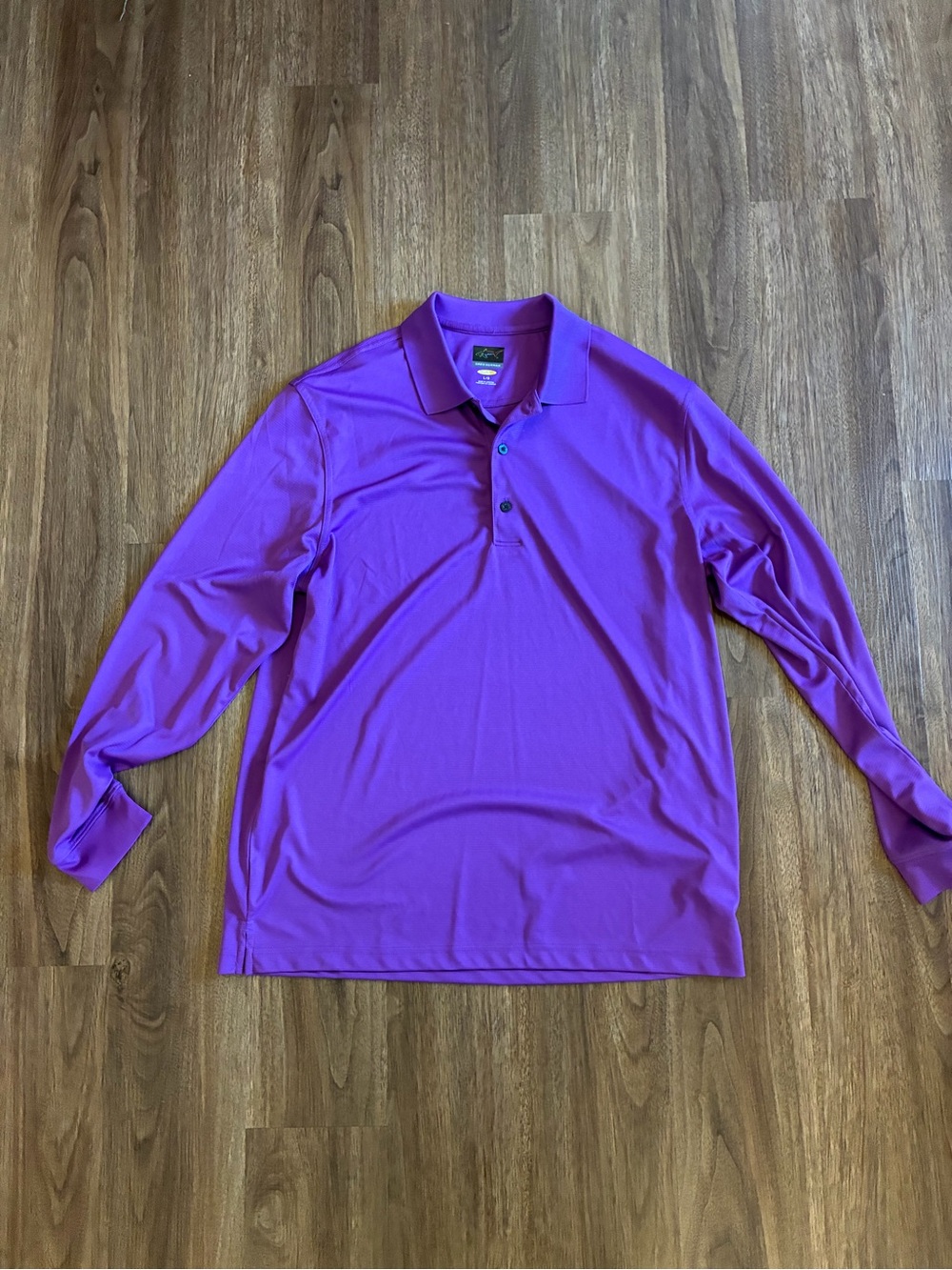 Greg Norman Golf Polo Shirt Long Sleeve Men’s Size Large Purple Drifit